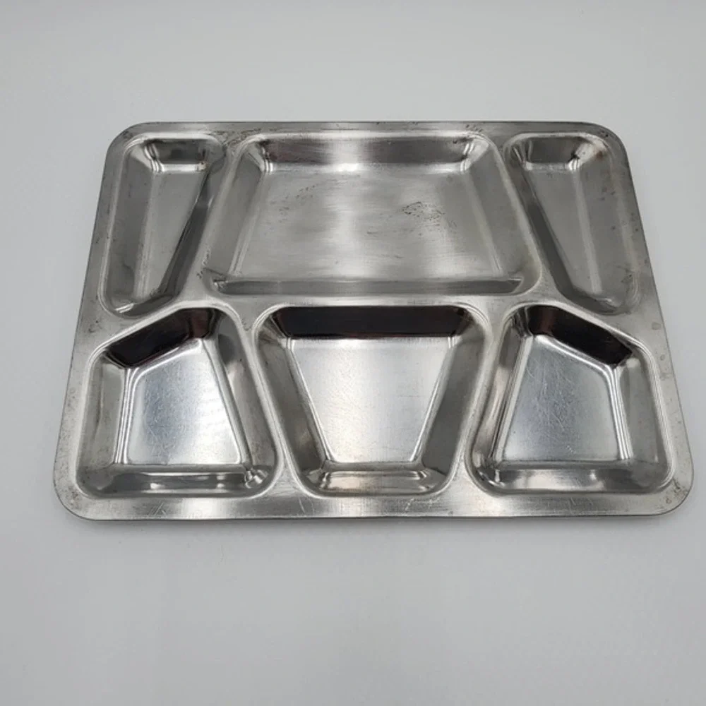 Vintage‎ 1951 US Military Mess Tray Carrollton Mfg Co Stainless Steel Divided